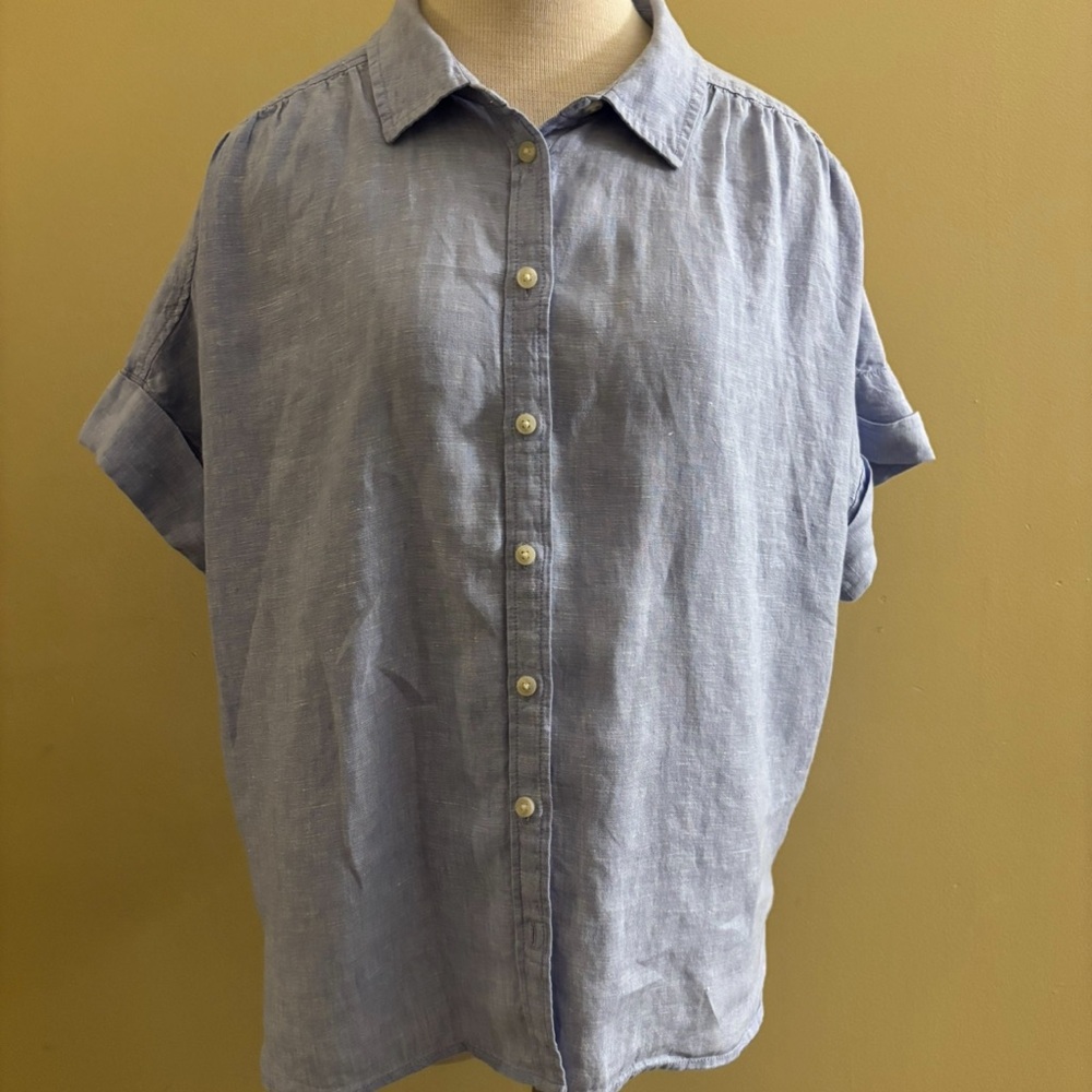 J. Crew Women's Casual Button Down Shirt in Light Blue